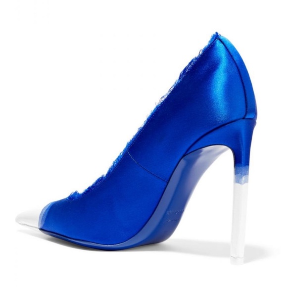 Tom Ford Cobalt Blue Satin Pointed Toe Pumps with a Dipped Dyed Finish, Size 40 - Picture 5 of 15